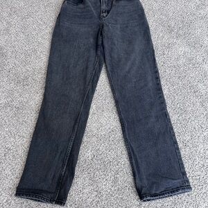 Abercrombie And Fitch The 90s Straight Ultra High Rise Washed Black Jeans 27 4R